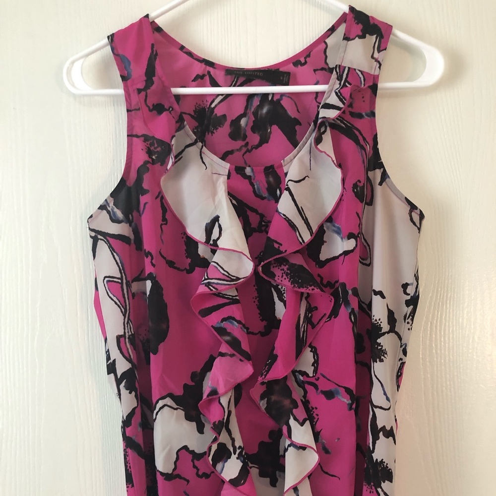 The Limited Sleeveless Ruffle Blouse